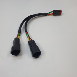 4 pole DT Deutsch Y cable. 1 female to 2 male