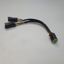 4 pole DT Deutsch Y cable. 1 female to 2 male