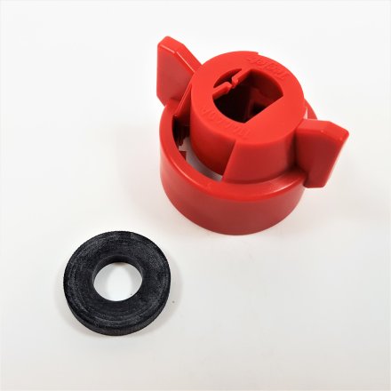 Quick TeeJet Cap, XR/TT/TTJ/AIXR, red, washer